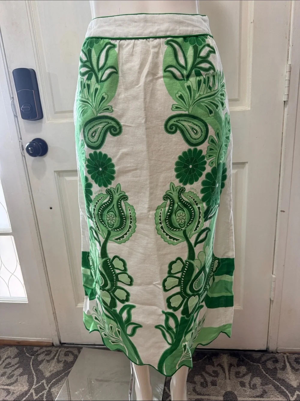 Farm Rio Color  Festival Linen Midi Skirt Size XSMALL - Picture 3 of 14